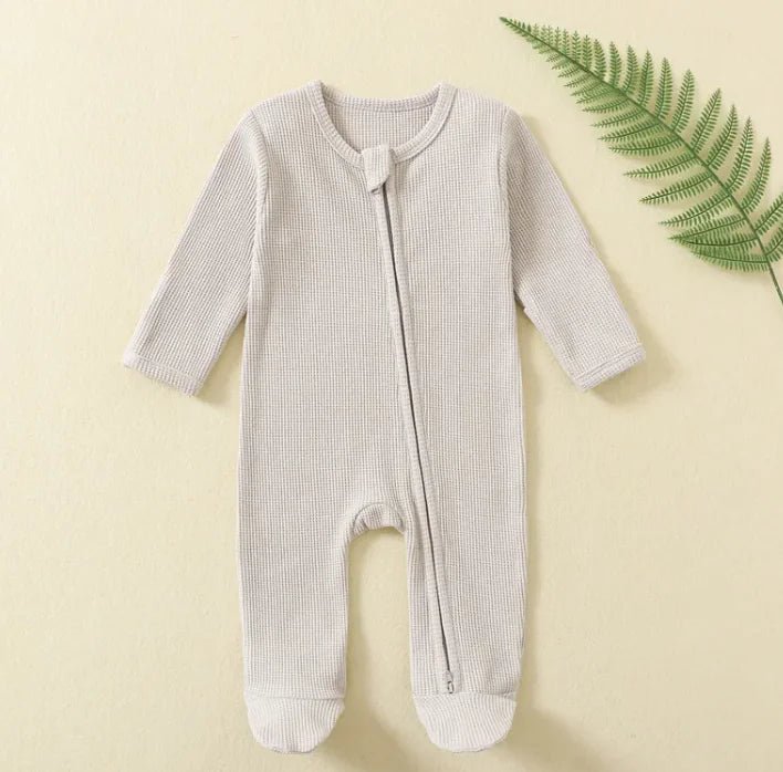 Cozy Zip Baby Jumpsuit - Light Gray - Infants planet