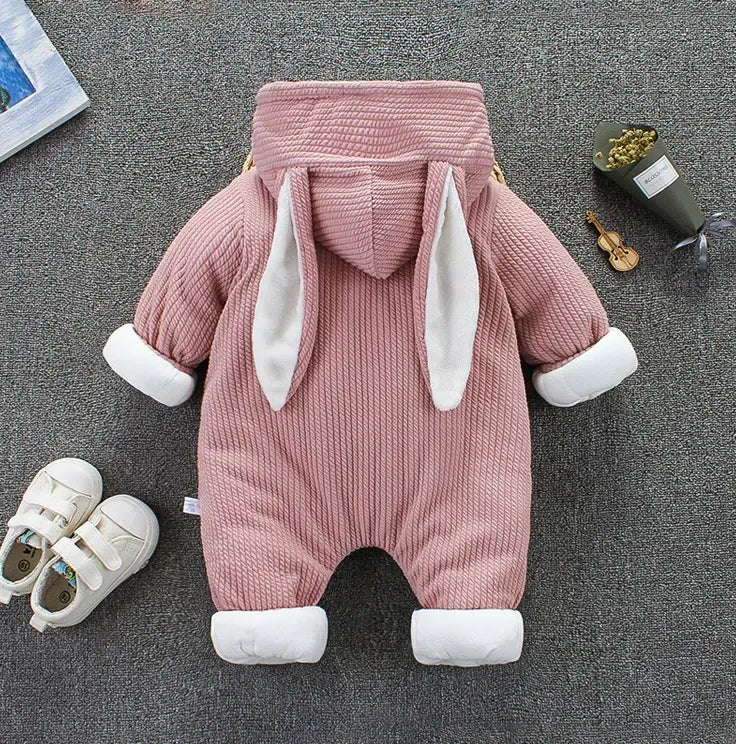 Cute Baby Bodysuit Warm Cotton Romper - Pink - Infants planet