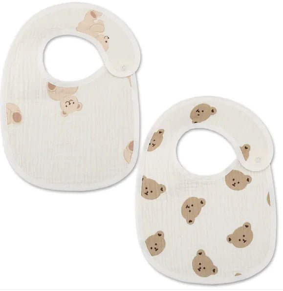Danish Waterproof Bib Set (2 Pieces) - Bear Head 2 Pack - Infants planet