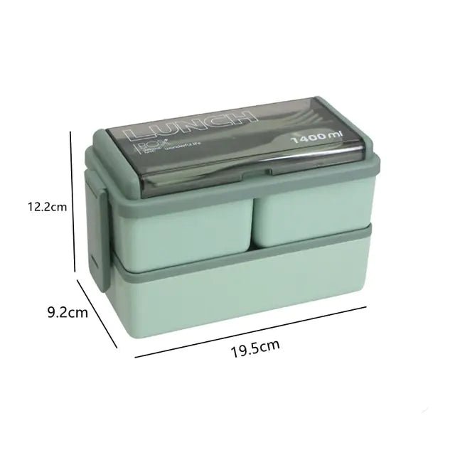 Double Layer Kids Lunch Box - Green - Infants planet