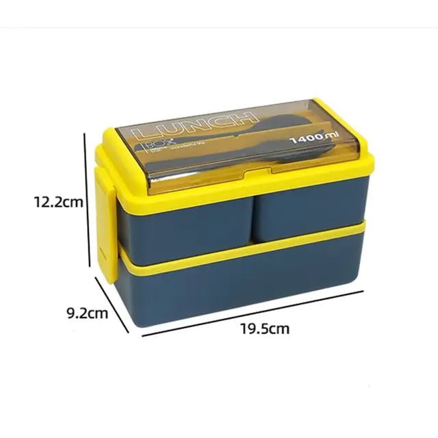 Double Layer Kids Lunch Box - Blue - Infants planet