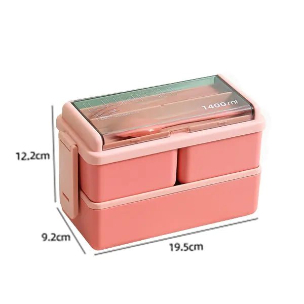 Double Layer Kids Lunch Box - Pink - Infants planet