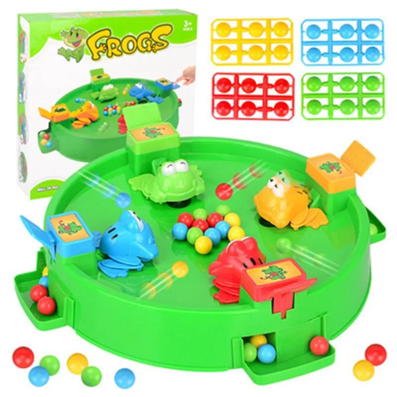 Funny Frog Eating Beans Board Game: Interactive Family and Educational Toy for Kids - 3 People 24 Beads - Infants planet