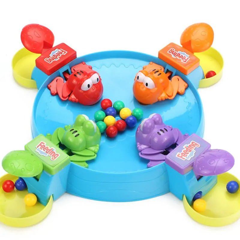 Funny Frog Eating Beans Board Game: Interactive Family and Educational Toy for Kids - 3 People 24 Beads - Infants planet