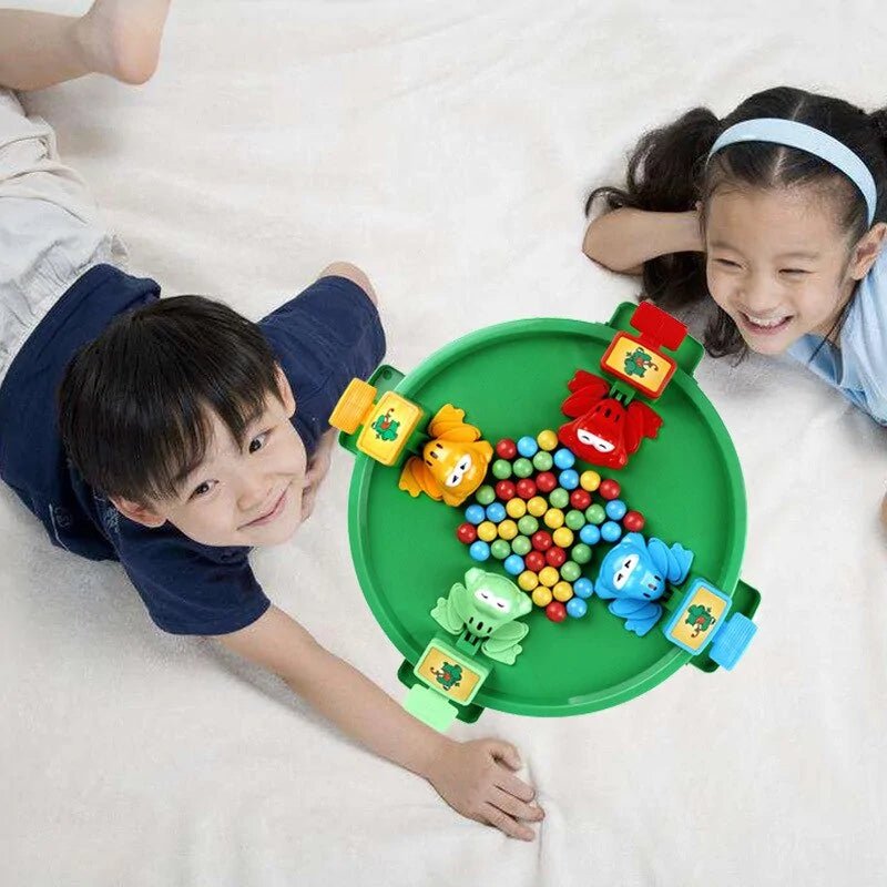 Funny Frog Eating Beans Board Game: Interactive Family and Educational Toy for Kids - 3 People 24 Beads - Infants planet