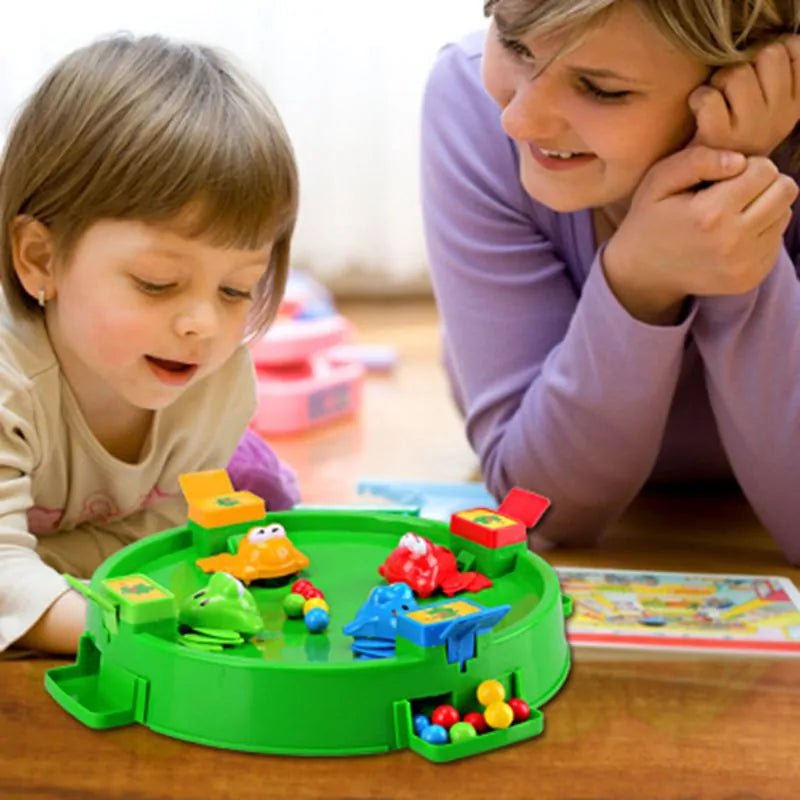 Funny Frog Eating Beans Board Game: Interactive Family and Educational Toy for Kids - 3 People 24 Beads - Infants planet