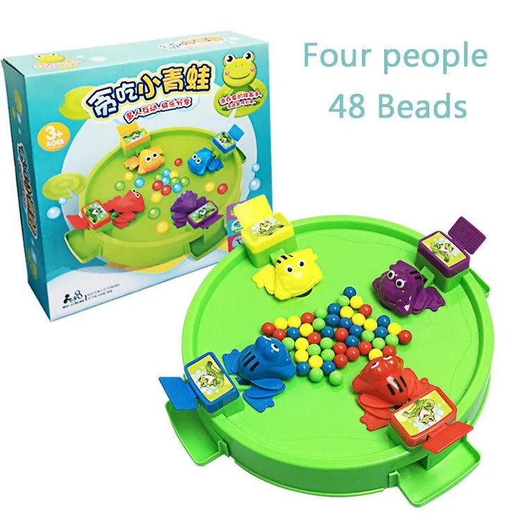Funny Frog Eating Beans Board Game: Interactive Family and Educational Toy for Kids - 4 People 24 Beads - Infants planet