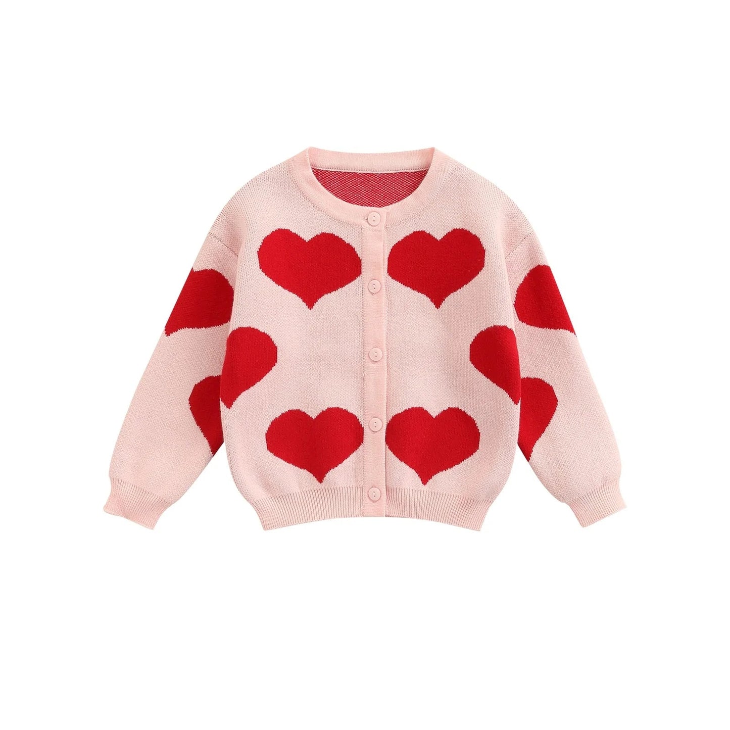 Heart Knitted Baby Sweater - Pink - Infants planet