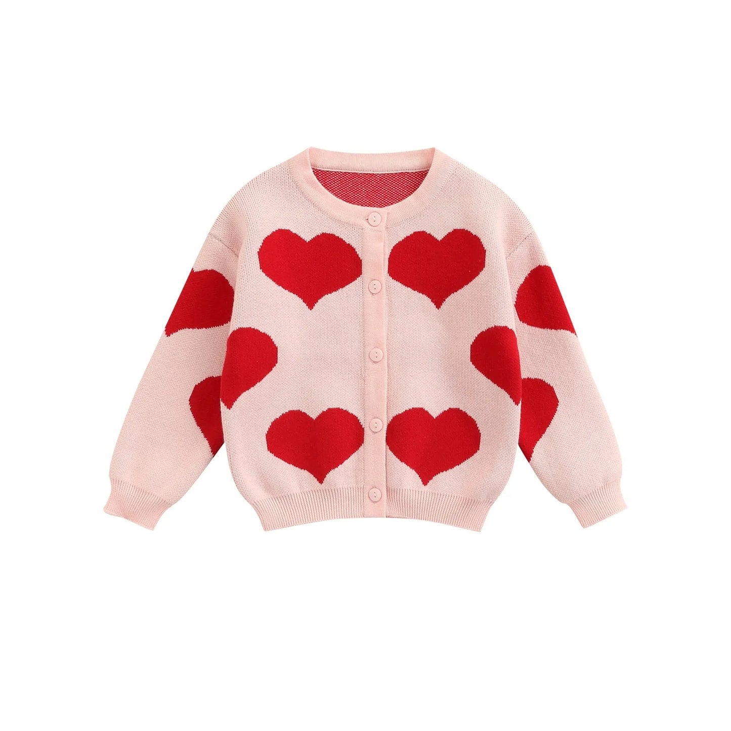 Heart Knitted Baby Sweater - Pink - Infants planet