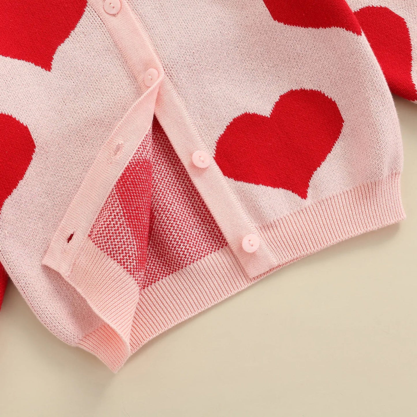 Heart Knitted Baby Sweater - Pink - Infants planet