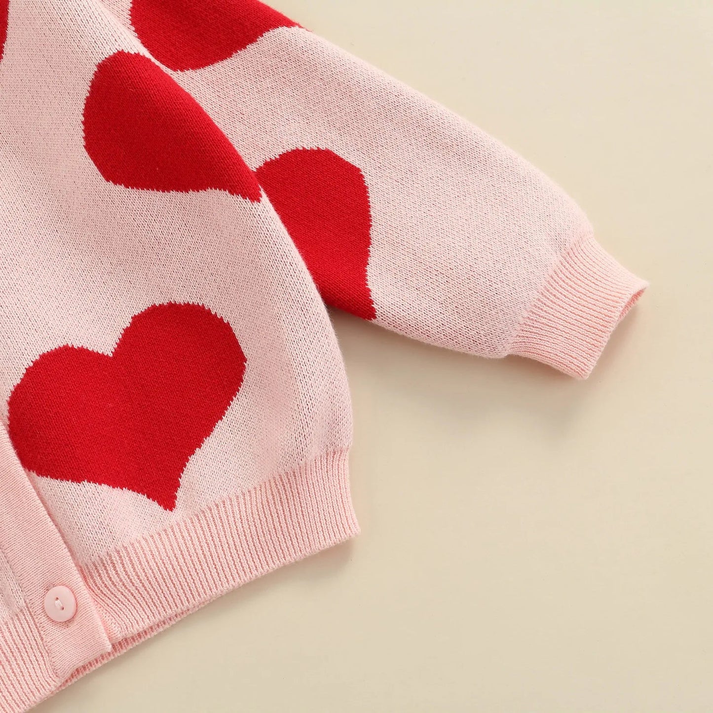 Heart Knitted Baby Sweater - Pink - Infants planet