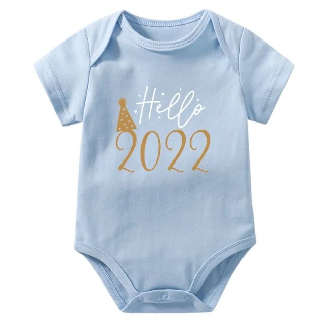 Hello 2022 Newborn Baby Bodysuit Romper - Black - Infants planet