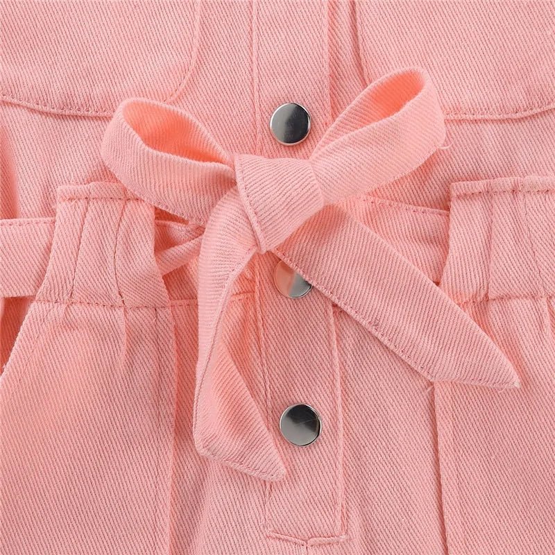 Infant Kids Baby Girls Denim Jumpsuit - Pink - Infants planet