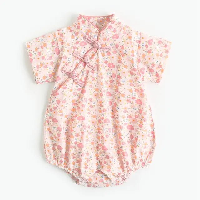 Infant Summer Clothing - Peach Floral - Infants planet