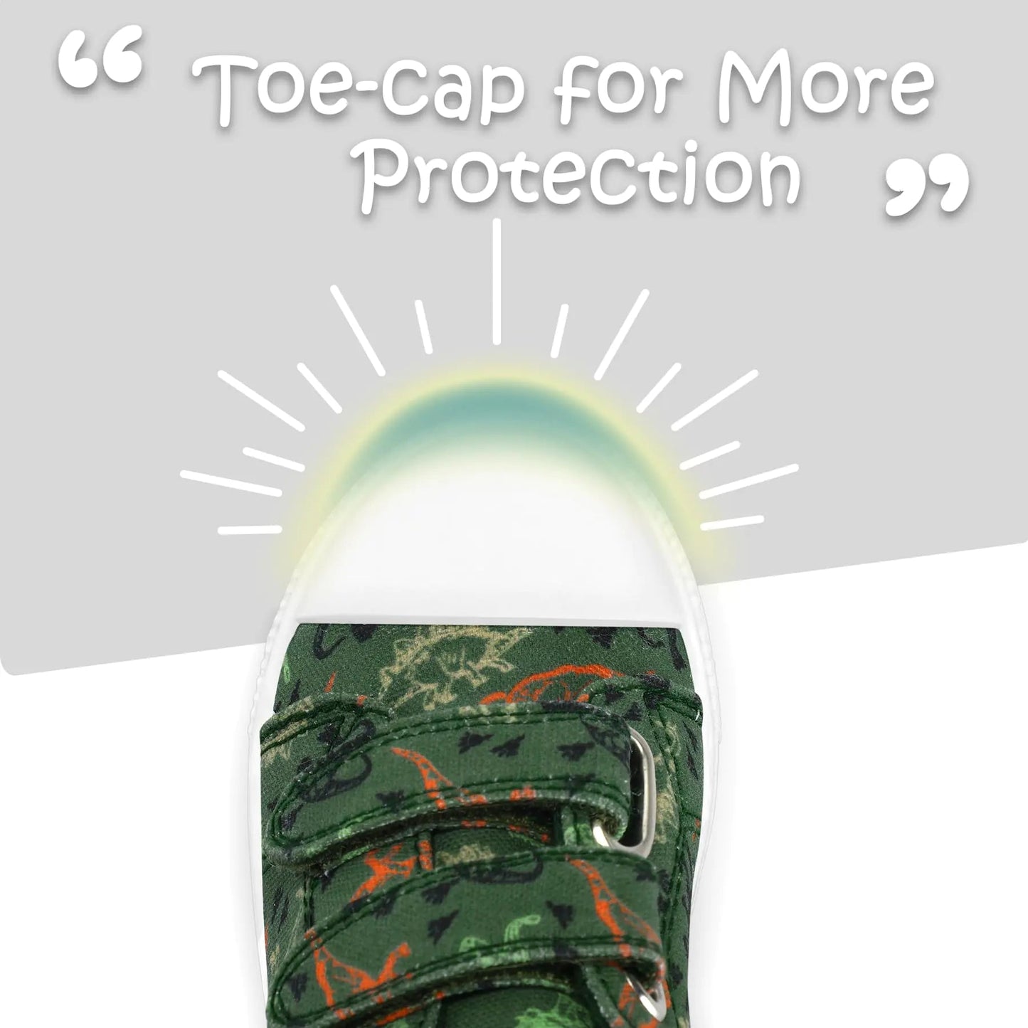 K KomForme Toddler Boys & Girls Shoes Kids Canvas Sneakers with Cartoon Dual Hook and Loops 6 Toddler Tyrannosaurus Dinosaur - Tyrannosaurus Dinosaur - Infants planet