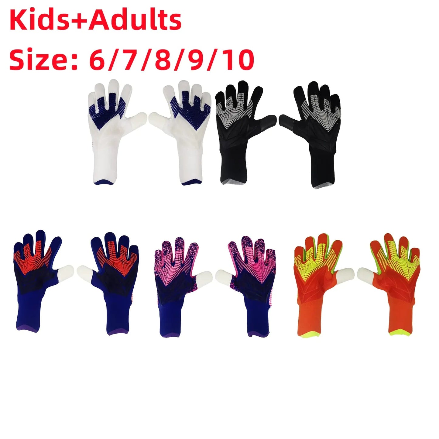 Kids Adults Goalkeeper Gloves - Blue Red - Infants planet