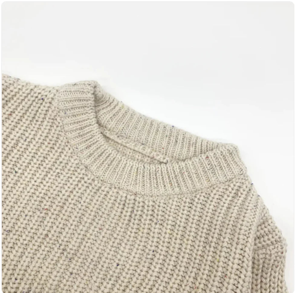 Kids' Cotton Long Sleeve Pullover Sweater - Vanilla - Infants planet