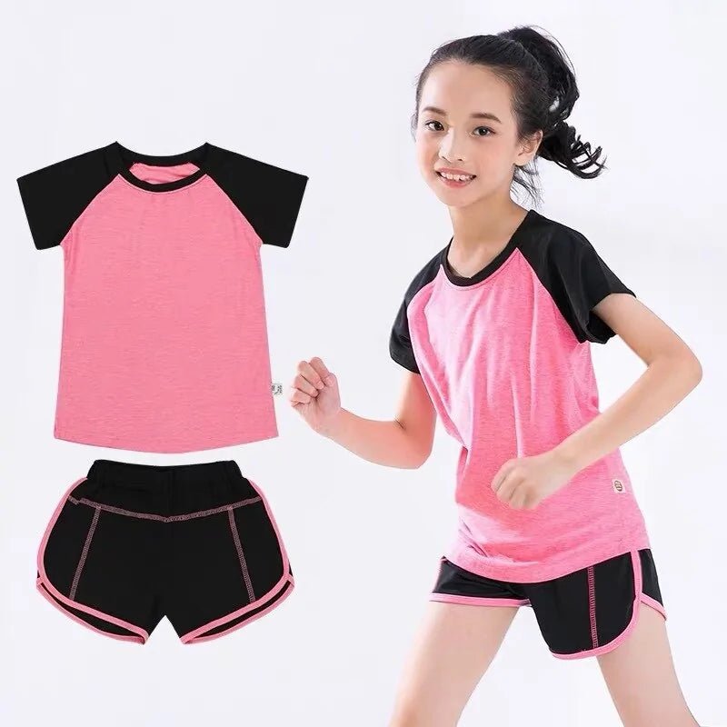 Kids Fitness T-shirt and Gym Shorts - Gray - Infants planet