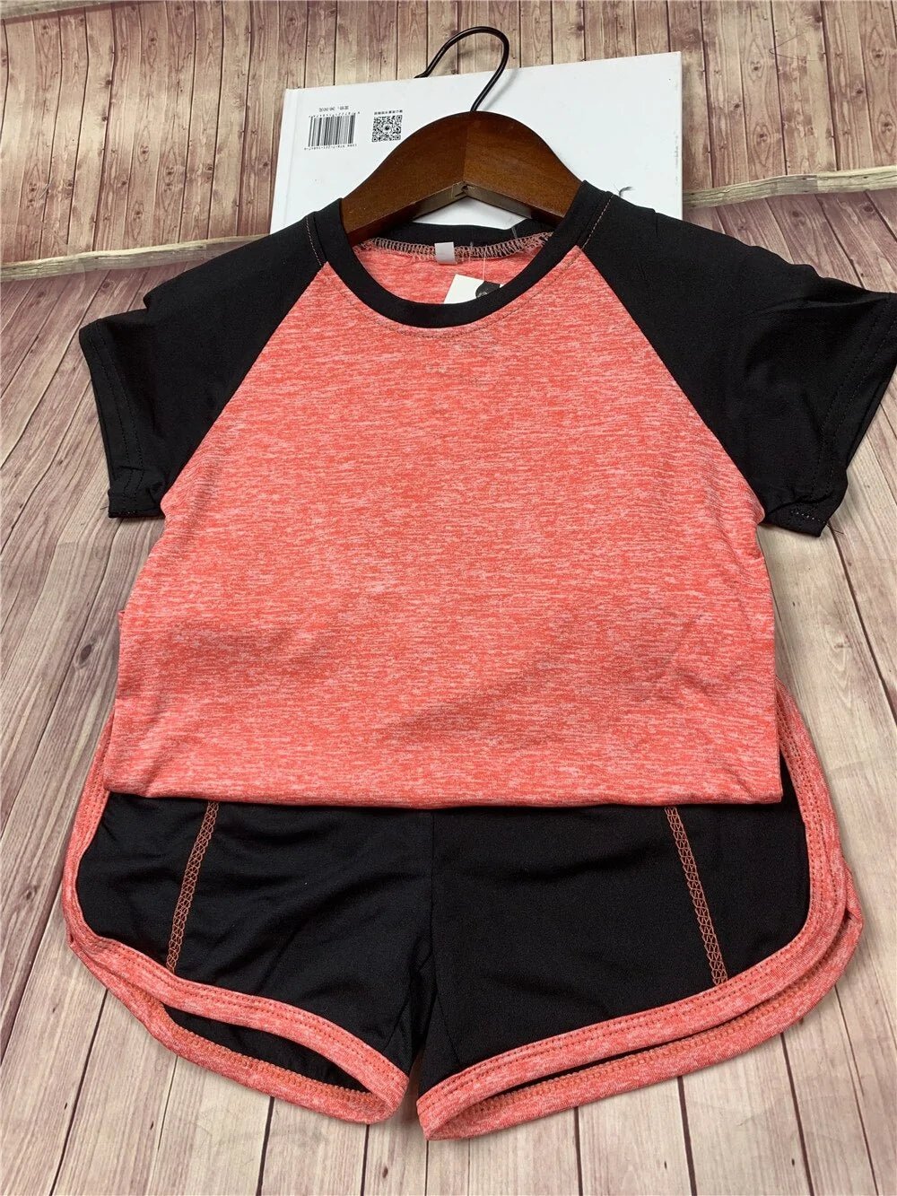 Kids Fitness T-shirt and Gym Shorts - Orange - Infants planet