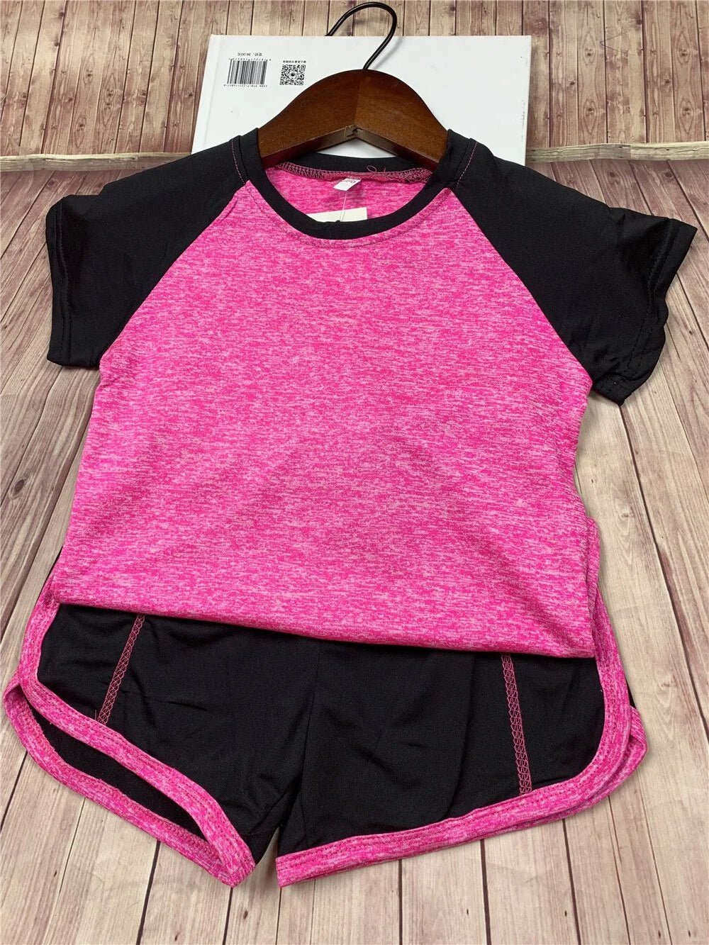 Kids Fitness T-shirt and Gym Shorts - Pink - Infants planet