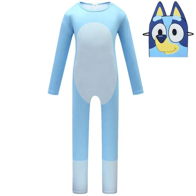Kids Lovely Blueying Bingoed Costume - Blue Jumpsuits Mask - Infants planet