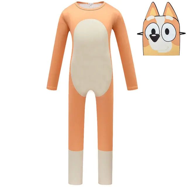 Kids Lovely Blueying Bingoed Costume - Orange Jumpsuit Mask - Infants planet