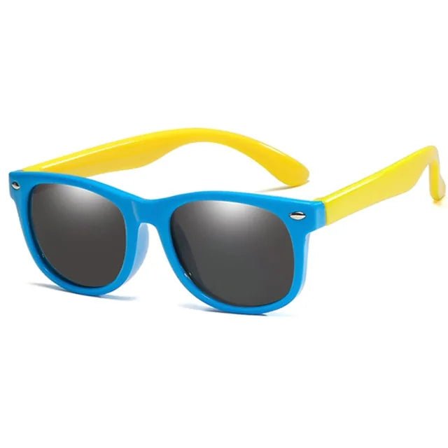 Kids Round Polarized Sunglasses - Blue Yellow - Infants planet