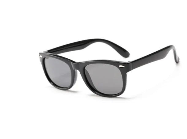 Kids Round Polarized Sunglasses - New Black Gray - Infants planet