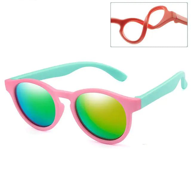 Kids Round Polarized Sunglasses - Pink Green Red - Infants planet