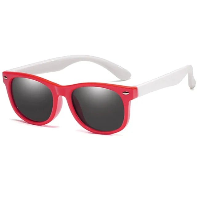 Kids Round Polarized Sunglasses - Red White - Infants planet