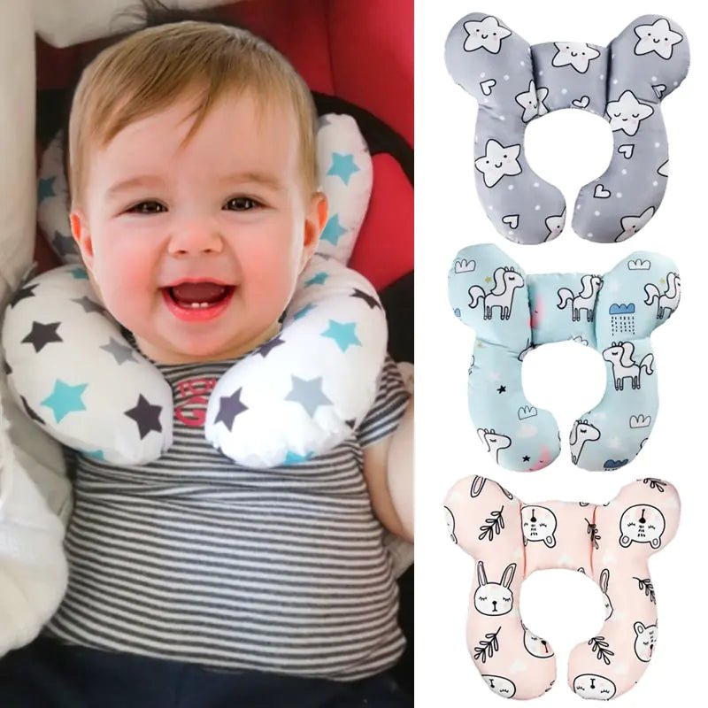 New Protective Baby Travel Pillow - Gray Star - Infants planet