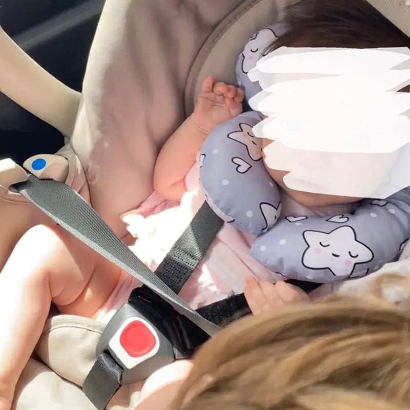 New Protective Baby Travel Pillow - Gray Star - Infants planet