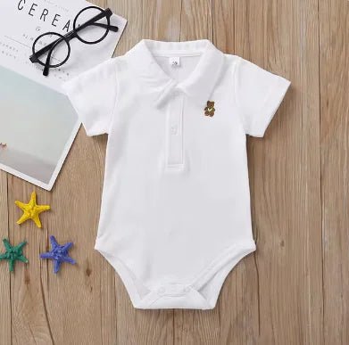 Newborn Baby Boy Romper - White - Infants planet