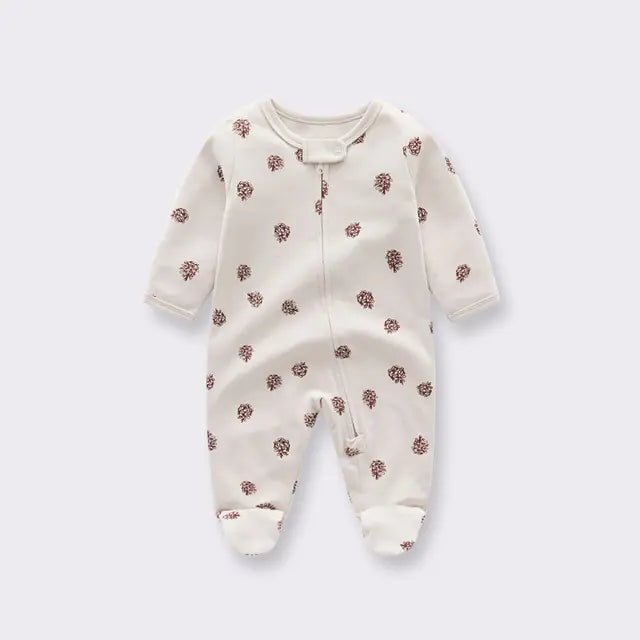Newborn Baby Knitted Footie Jumpsuit - Beige - Infants planet