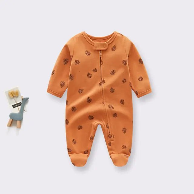 Newborn Baby Knitted Footie Jumpsuit - Caramel - Infants planet