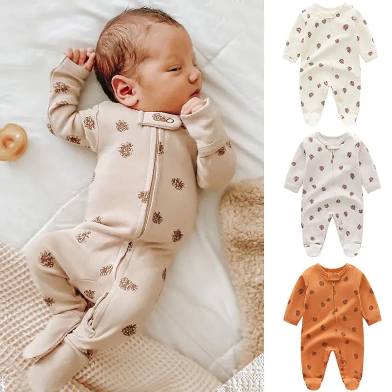 Newborn Baby Knitted Footie Jumpsuit - Beige - Infants planet