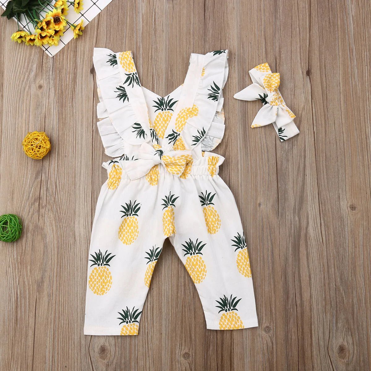 Newborn Pineapple Print Romper Set - as the picture - Infants planet