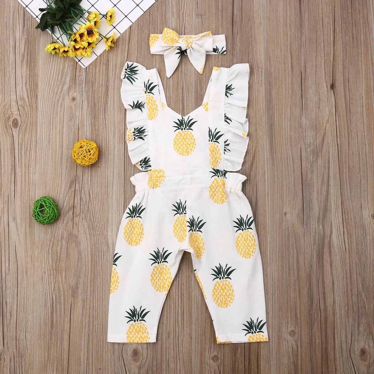 Newborn Pineapple Print Romper Set - as the picture - Infants planet
