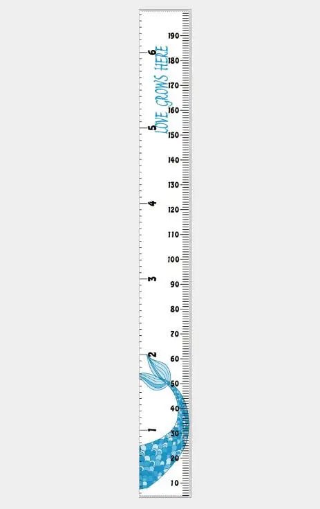 Nordic Style Kids Height Ruler - Blue Mermaid Tail - Infants planet