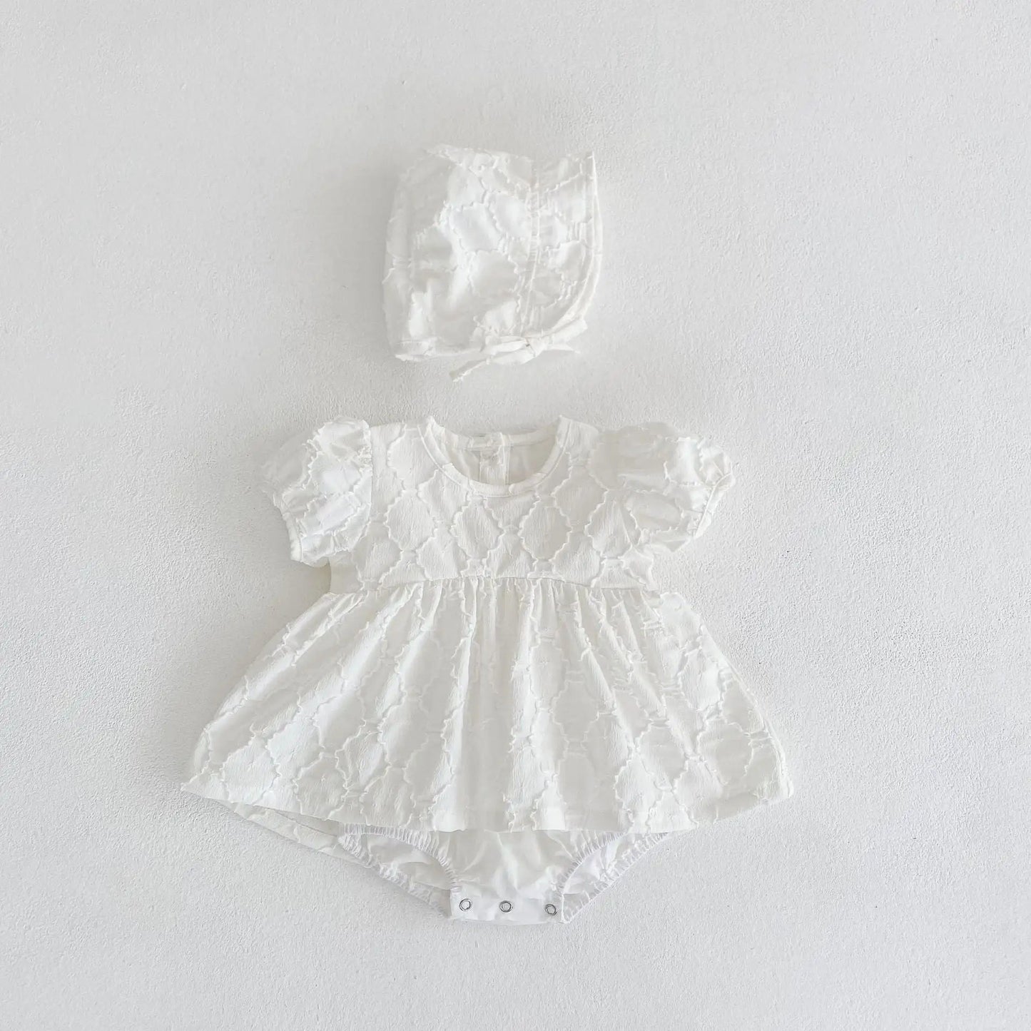 Princess Jacquard Bubble Short Sleeve - Beige - Infants planet