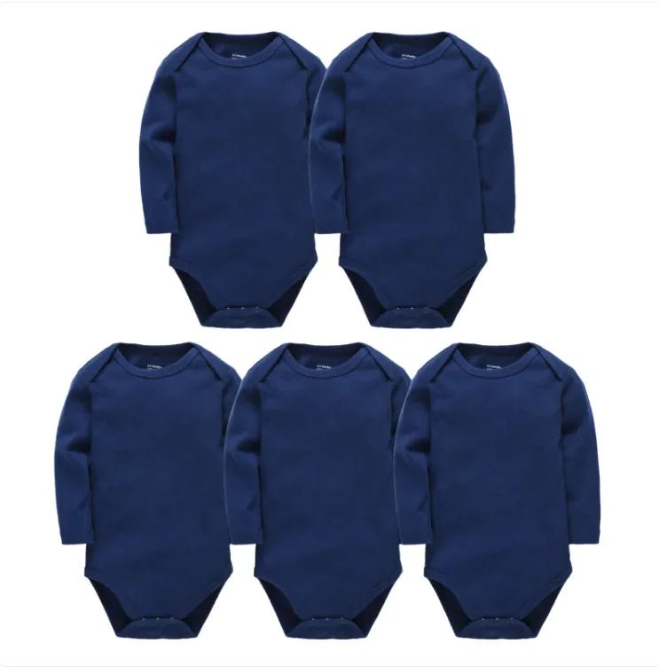Pure Snug Baby Romper - Long - Sleeved Cotton Onesie - Blue - Infants planet