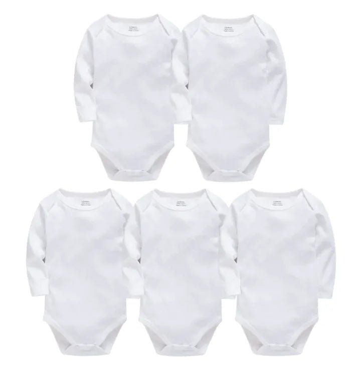 Pure Snug Baby Romper - Long - Sleeved Cotton Onesie - White - Infants planet