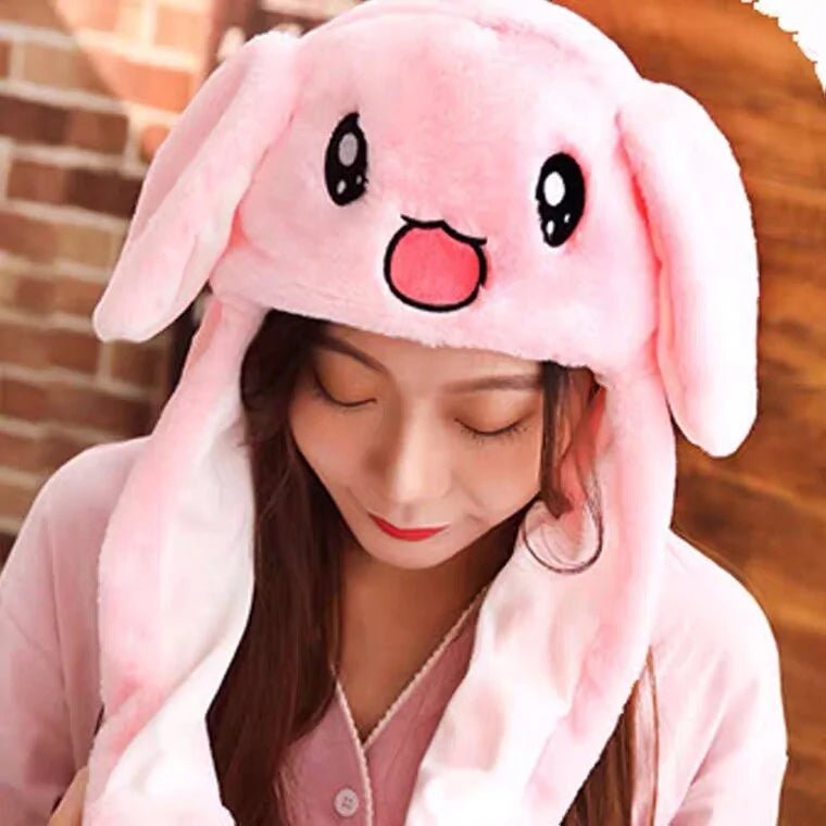 Rabbit Ear Airbag Hat: Fun Plush Toy Cap for Kids and Adults - brown dog - Infants planet
