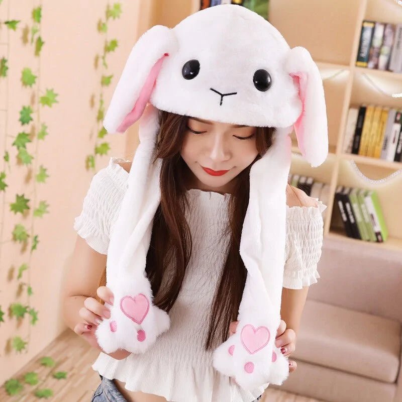 Rabbit Ear Airbag Hat: Fun Plush Toy Cap for Kids and Adults - big eyes rabbit - Infants planet