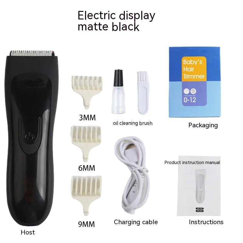 Rechargeable Baby Hair Clippers - YYT 702 Frosted Black - Infants planet