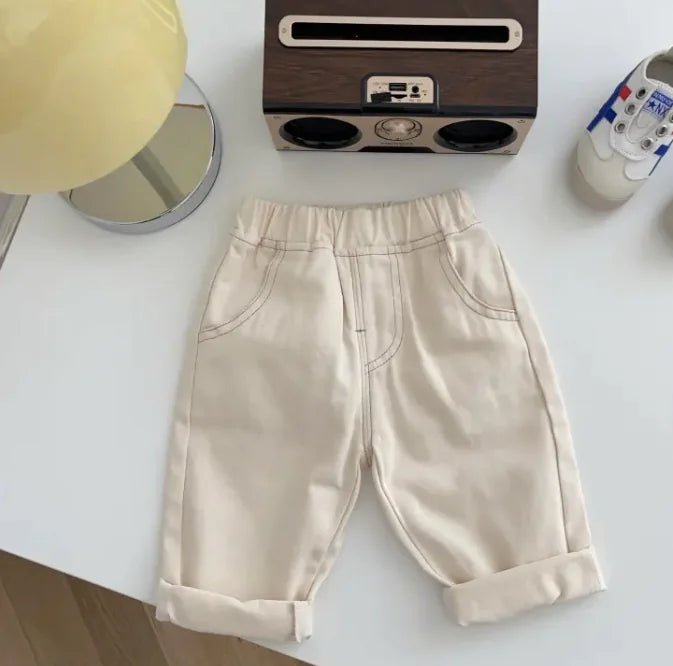 Soft Casual Children Simple Solid Color Jeans - Apricot - Infants planet