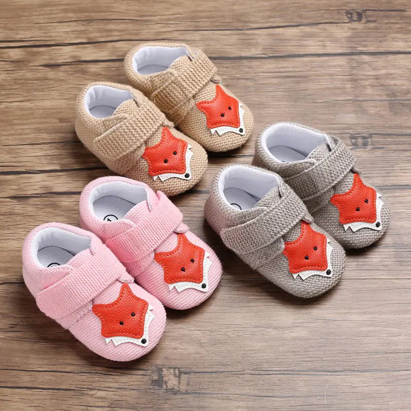 Soft Sole Cartoon Baby Shoes for 0 - 1 Year Olds - Apricot - Infants planet