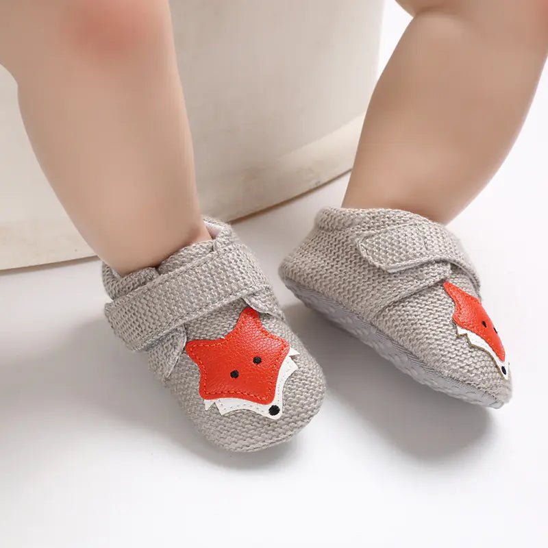 Soft Sole Cartoon Baby Shoes for 0 - 1 Year Olds - Grey - Infants planet