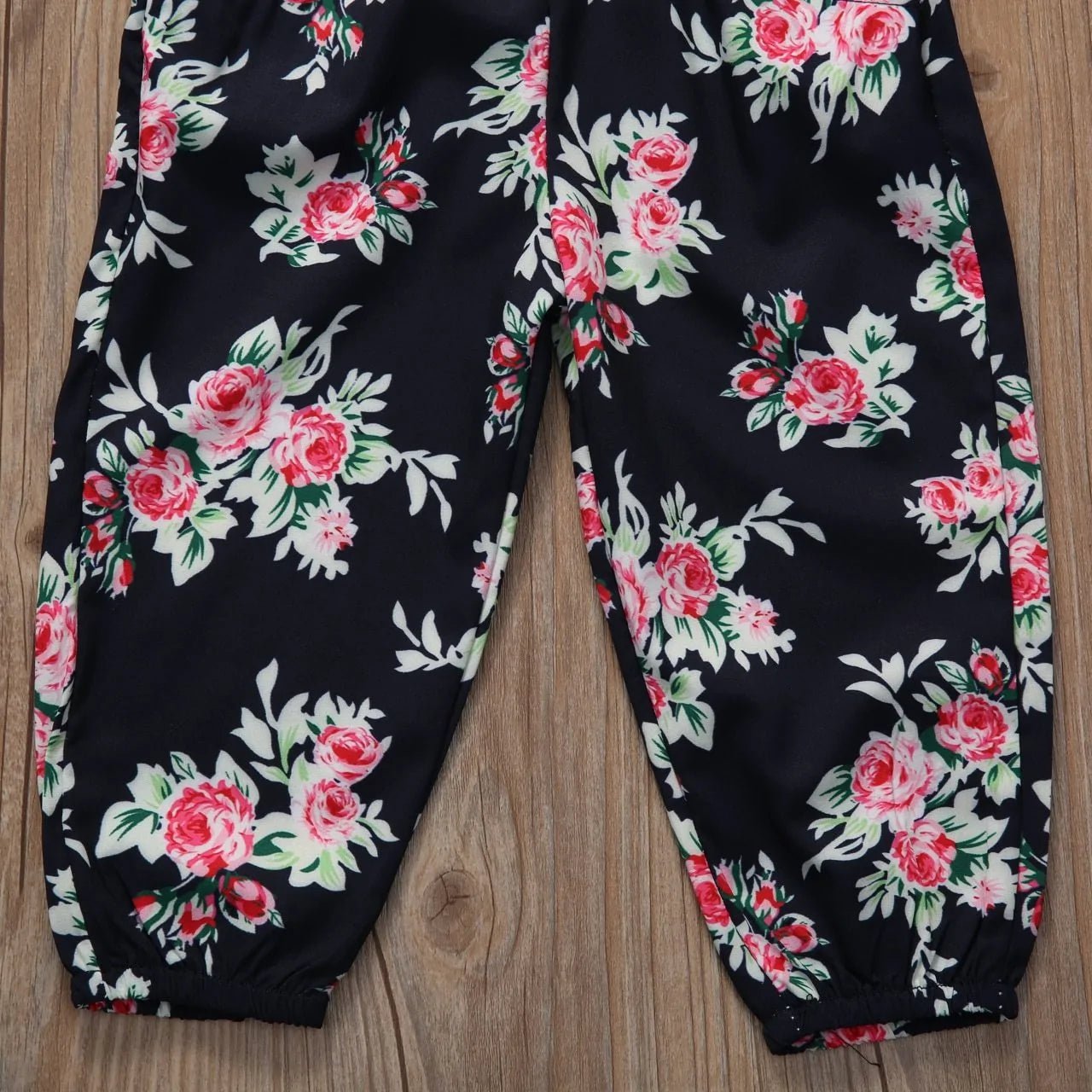 Tie - Up Playsuit For Kids - Black Flower - Infants planet