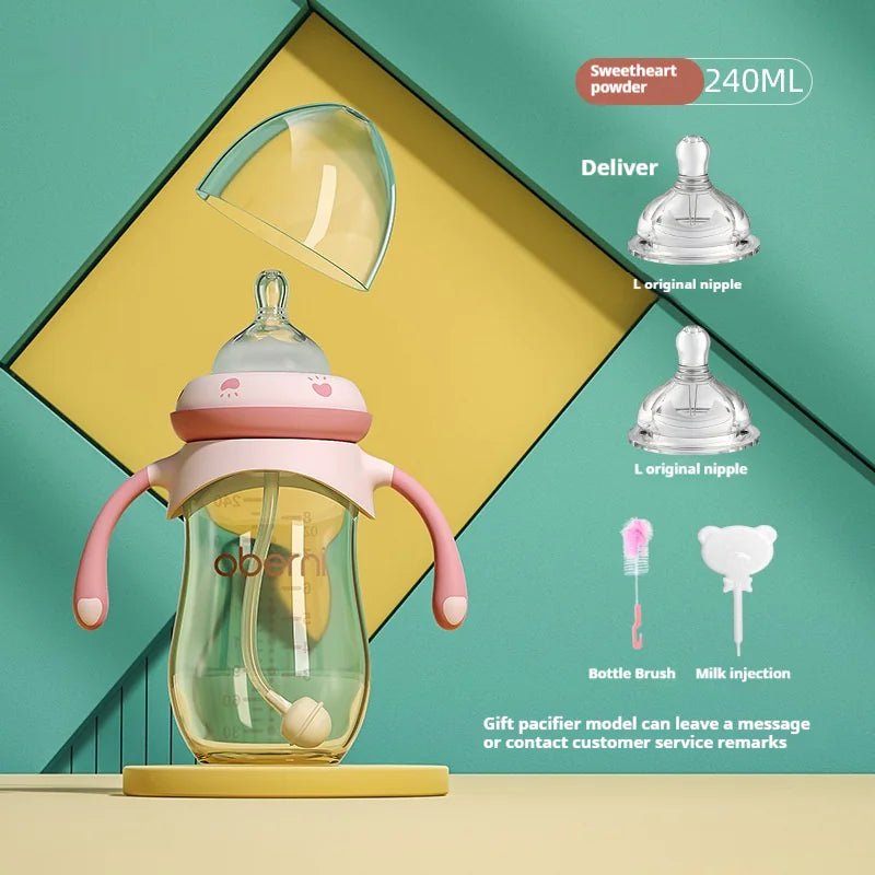 Triple - Action Anti - Colic Wide Caliber Feeding Bottle - 240ml Sweet Powder L nipple - Infants planet
